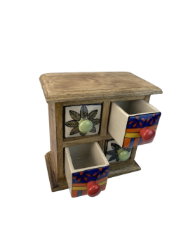 Preview: Kleinkommode mit 4 Keramikschubladen